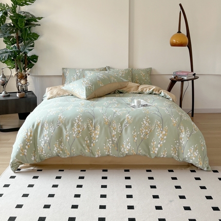 千朵 2024新款莱赛尔天丝四件套 兰卡青