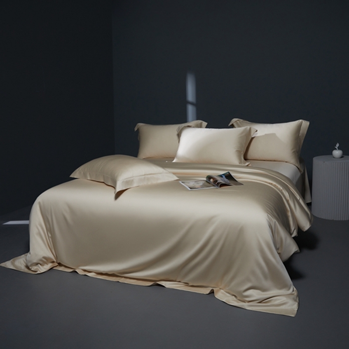 91家纺网 家纺一手货源 找家纺 缔缦 2024新款60天丝棉四件套-花漾 香槟