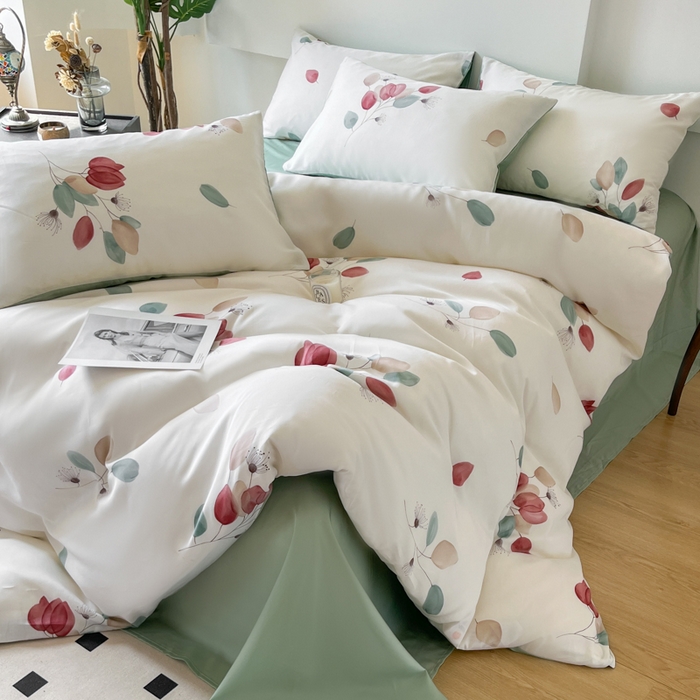 91家纺网 家纺一手货源 找家纺 千朵 2024新款莱赛尔天丝四件套 盈歌