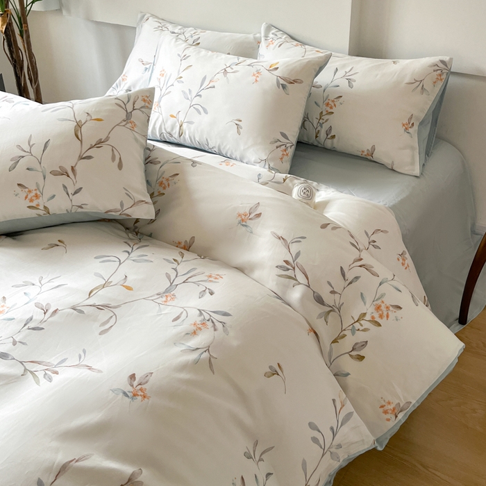 91家纺网 家纺一手货源 找家纺 千朵 2024新款莱赛尔天丝四件套 清芽