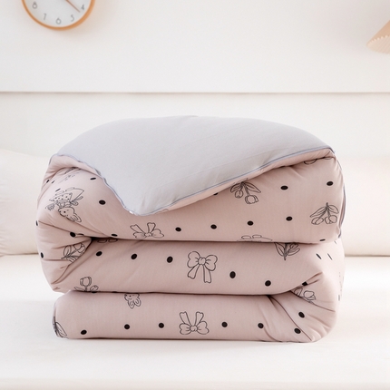 91家纺网 家纺一手货源 找家纺 啊雅家居 2025新款A类针织棉云柔大豆被抗菌被子被芯  生日兔