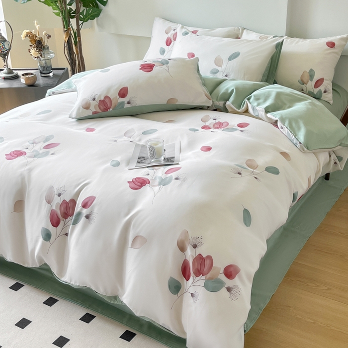 91家纺网 家纺一手货源 找家纺 千朵 2024新款莱赛尔天丝四件套 盈歌