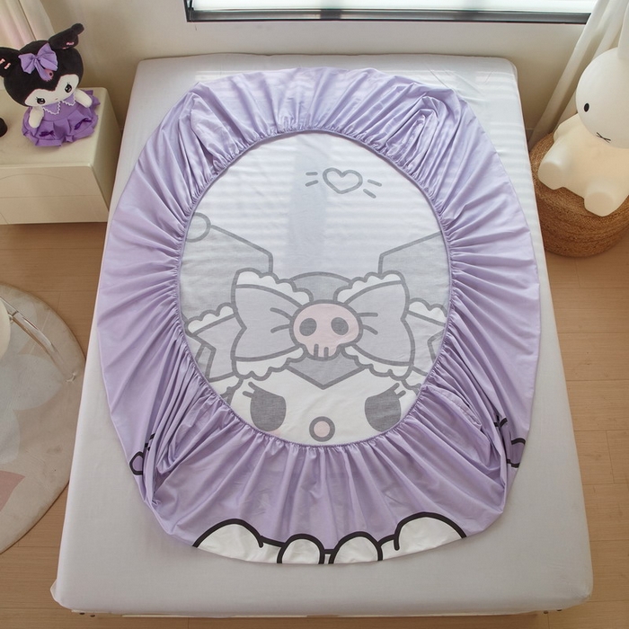 91家纺网 家纺一手货源 找家纺 蘭菲家纺 2024新款全棉大版三丽鸥卡通单床笠 乐巴库