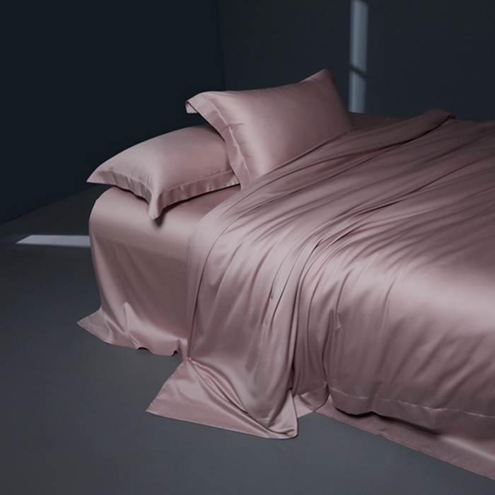 91家纺网 家纺一手货源 找家纺 缔缦 2024新款60天丝棉四件套-花漾 豆沙粉