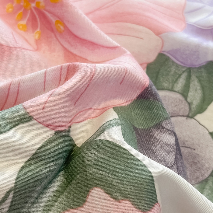 91家纺网 家纺一手货源 找家纺 绵庭家纺 2024新款AB版12868全棉印花单床单 水榭听香-米