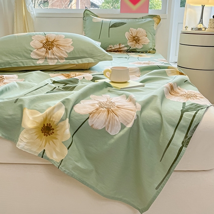 绵庭家纺 2024新款AB版12868全棉印花单床单 千垛嫚柔