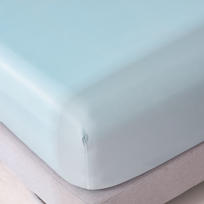 91家纺网 家纺一手货源 找家纺 简爱家纺 2025新款水洗真丝床笠单品床垫保护套床罩 风铃蓝