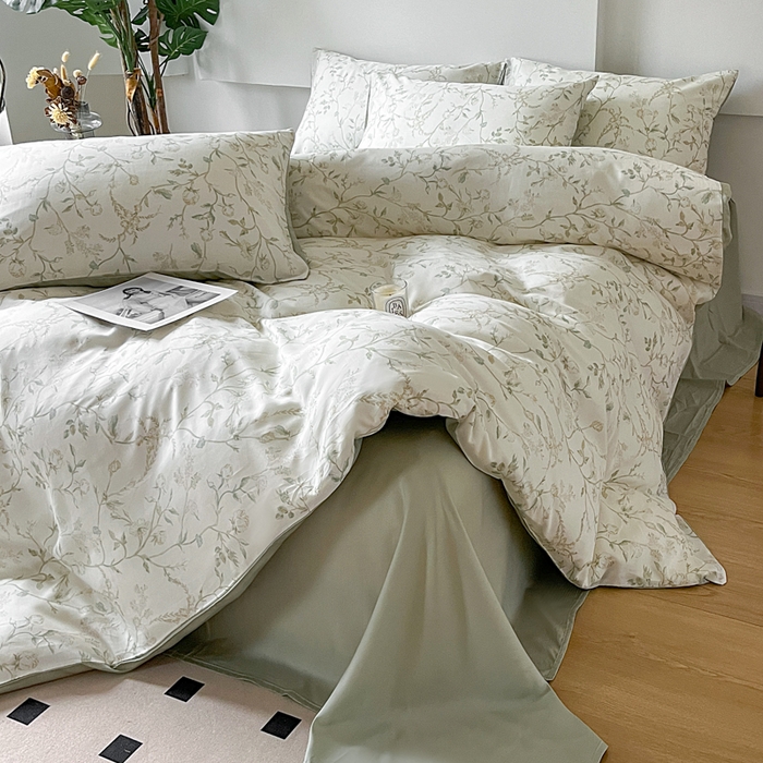 91家纺网 家纺一手货源 找家纺 千朵 2024新款莱赛尔天丝四件套 浅爱