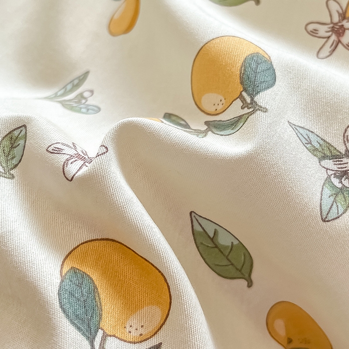 91家纺网 家纺一手货源 找家纺 绵庭家纺 2024新款AB版12868全棉印花单床单 蜜橙