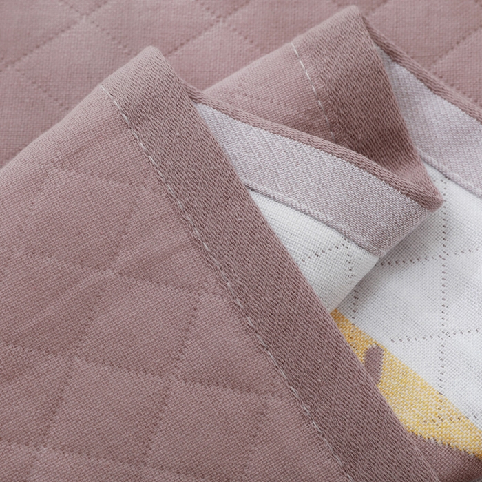 91家纺网 家纺一手货源 找家纺 朴尔家纺 2024新款柔棉卡漫风系列三层纱布枕巾 52*78cm一对 棒棒糖咖