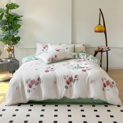 91家纺网 家纺一手货源 找家纺 千朵 2024新款莱赛尔天丝四件套 盈歌