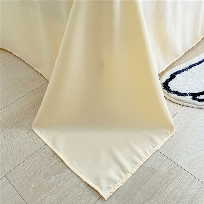 91家纺网 家纺一手货源 找家纺 梵克保罗 2024新款春夏水洗棉麻双层纱夏被四件套 四叶草