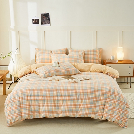 91家纺网 家纺一手货源 找家纺 （总）凡客家居 全棉色织水洗棉四件套学生宿舍三件套