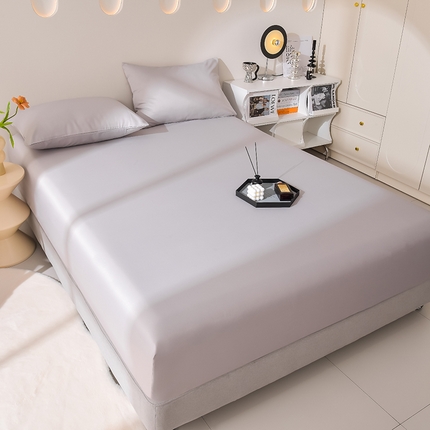 简爱家纺 2025新款水洗真丝床笠单品床垫保护套床罩 雅致灰