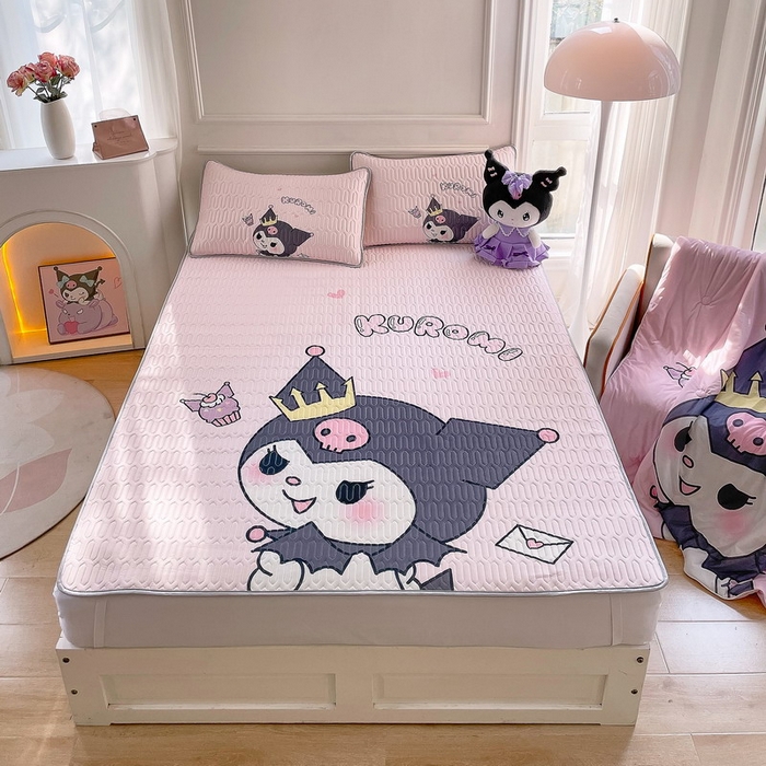 91家纺网 家纺一手货源 找家纺 蘭菲家纺 2024新款大版三丽鸥卡通凉席 粉巴库