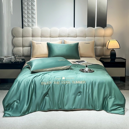 91家纺网 家纺一手货源 找家纺 （总）梦镜家纺 2025新款凉感丝刺绣系列夏被