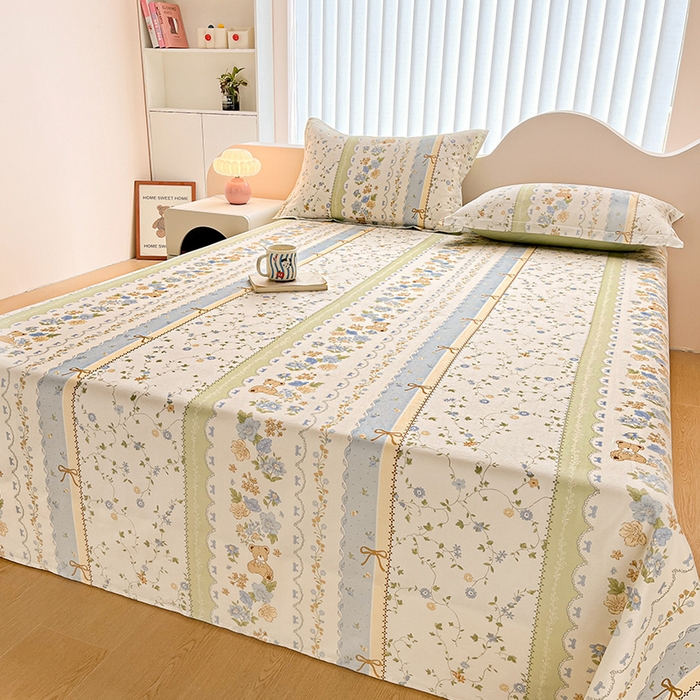 91家纺网 家纺一手货源 找家纺 绵庭家纺 2024新款AB版12868全棉印花单床单 诺溪