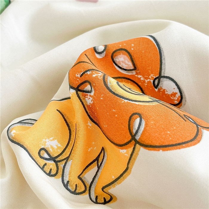 91家纺网 家纺一手货源 找家纺 梵克保罗 2024新款春夏水洗棉麻双层纱夏被四件套 童趣乐园