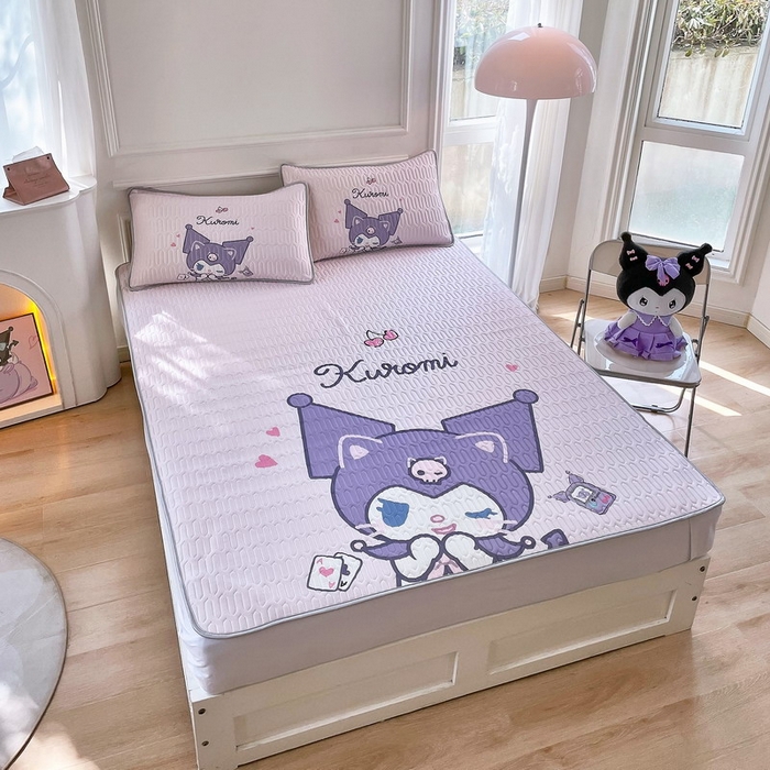 91家纺网 家纺一手货源 找家纺 蘭菲家纺 2024新款大版三丽鸥卡通凉席 库小咪