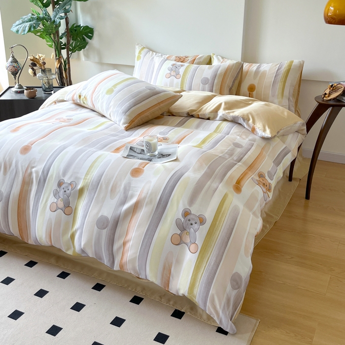 91家纺网 家纺一手货源 找家纺 千朵 2024新款莱赛尔天丝四件套 童心