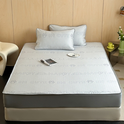 顾里家纺 新款冰豆豆立体提花软席床笠款 开心狗灰