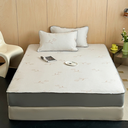 顾里家纺 新款冰豆豆立体提花软席床笠款 香槟玫瑰