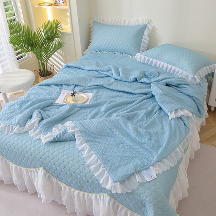 91家纺网 家纺一手货源 找家纺 （总）雪夫人 2024新款凉感丝床裙床单款凉席