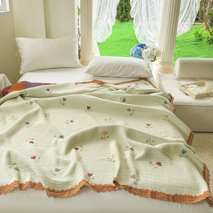 91家纺网 家纺一手货源 找家纺 （总）麻依 2024新款四层纱布天丝盖毯毛巾被夏凉毯空调毯子