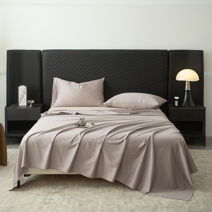 91家纺网 家纺一手货源 找家纺 简宜家居 2025新款60支兰精天丝单品床单 柔肌-棕咖