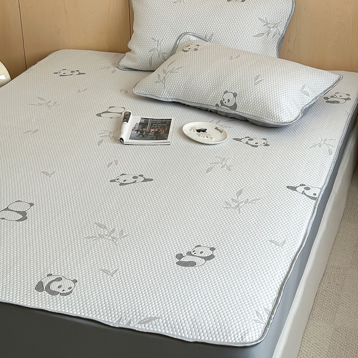 91家纺网 家纺一手货源 找家纺 顾里家纺 新款冰豆豆立体提花软席床笠款 国宝熊猫灰