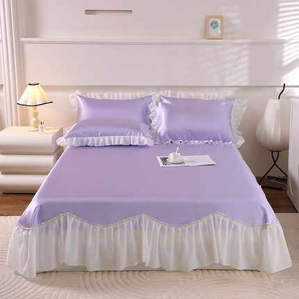 91家纺网 家纺一手货源 找家纺 （总）雪夫人 2024新款冰丝凉席床裙三件套 