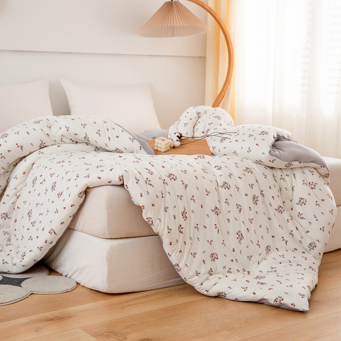 91家纺网 家纺一手货源 找家纺 啊雅家居 2025新款A类针织棉云柔大豆被抗菌被子被芯  小红果