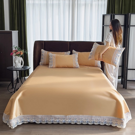 91家纺网 家纺一手货源 找家纺 （总）眠博士 2024新款凉感冰丝花边款凉席系列