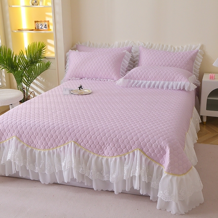 91家纺网 家纺一手货源 找家纺 （总）雪夫人 2024新款凉感丝床裙床单款凉席