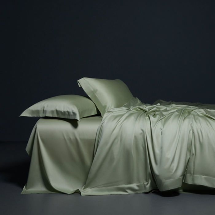 91家纺网 家纺一手货源 找家纺 缔缦 2024新款60天丝棉四件套-花漾 森林绿