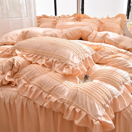 91家纺网 家纺一手货源 找家纺 迪梦姿 2024秋冬新款法式泡泡纱花边四件套