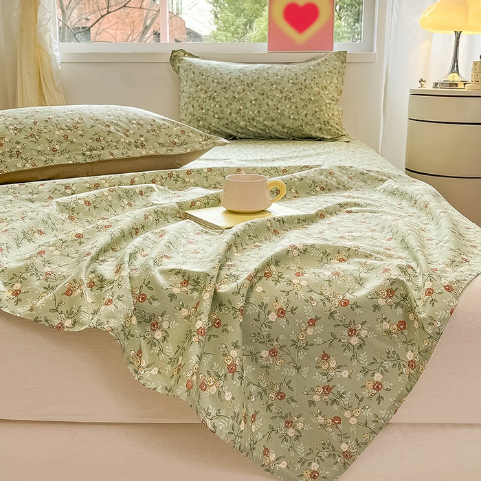 91家纺网 家纺一手货源 找家纺 绵庭家纺 2024新款AB版12868全棉印花单床单 浮世繁华