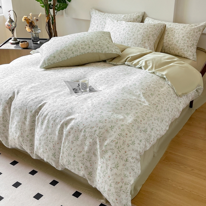 91家纺网 家纺一手货源 找家纺 千朵 2024新款莱赛尔天丝四件套 佳人米