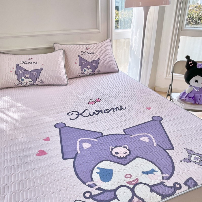 91家纺网 家纺一手货源 找家纺 蘭菲家纺 2024新款大版三丽鸥卡通凉席 库小咪