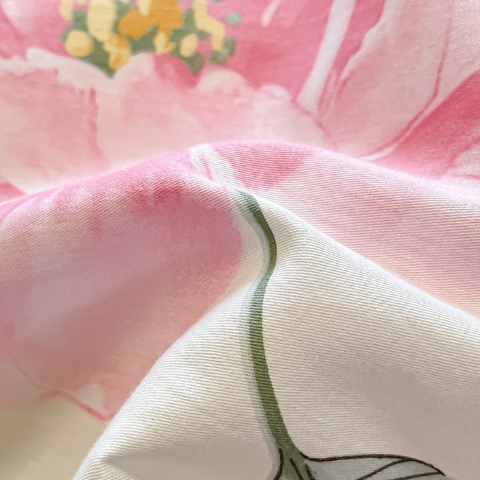 91家纺网 家纺一手货源 找家纺 绵庭家纺 2024新款AB版12868全棉印花单床单 云花妙染