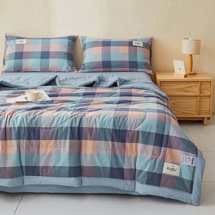 91家纺网 家纺一手货源 找家纺 （总）恋人优选 2024新款纯棉色织水洗夏被