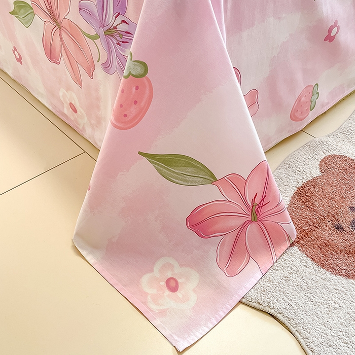 91家纺网 家纺一手货源 找家纺 绵庭家纺 2024新款AB版12868全棉印花单床单 兰若幽香