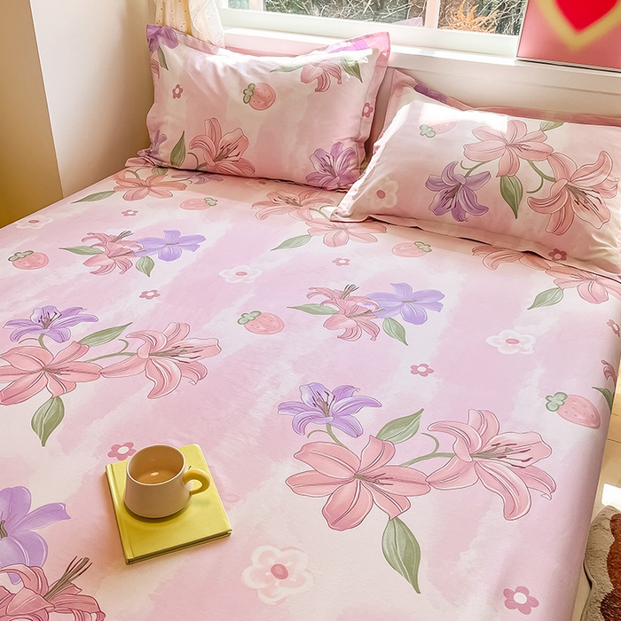 91家纺网 家纺一手货源 找家纺 绵庭家纺 2024新款AB版12868全棉印花单床单 兰若幽香