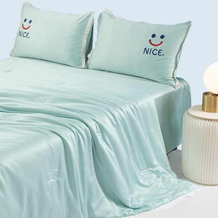 91家纺网 家纺一手货源 找家纺 （总）梦镜 2025新款A类母婴级凉感夏被四件套-微笑