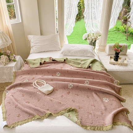 91家纺网 家纺一手货源 找家纺 （总）麻依 2024新款四层纱布天丝盖毯毛巾被夏凉毯空调毯子