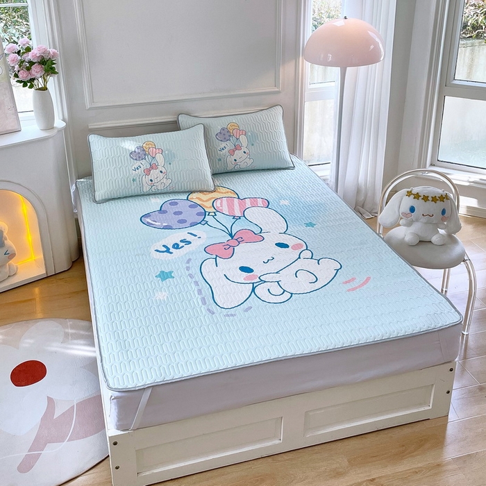 91家纺网 家纺一手货源 找家纺 蘭菲家纺 2024新款大版三丽鸥卡通凉席 小确辛