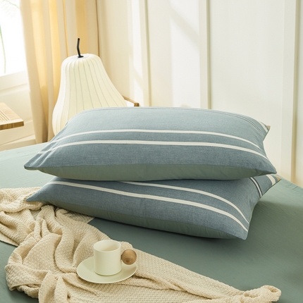 91家纺网 家纺一手货源 找家纺 （总）凡客家居 2024新款全棉色织水洗棉枕套学生宿舍