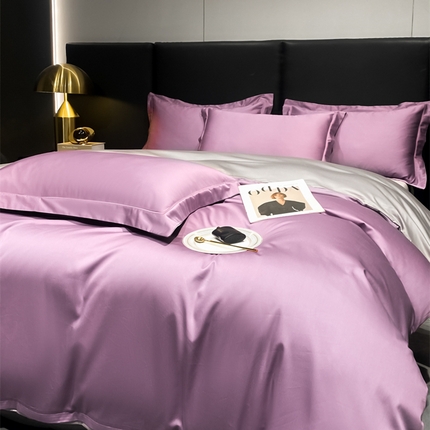 91家纺网 家纺一手货源 找家纺 2024爆款直播款全棉四件套新款轻奢风100支60支长绒棉纯色四件套