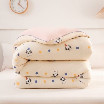 91家纺网 家纺一手货源 找家纺 啊雅家居 2025新款A类针织棉云柔大豆被抗菌被子被芯  小奶狗