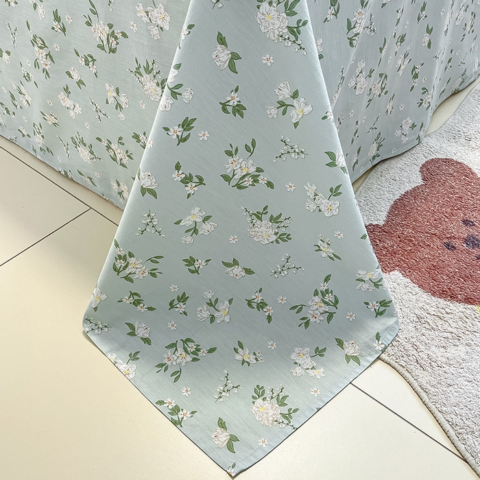 91家纺网 家纺一手货源 找家纺 绵庭家纺 2024新款AB版12868全棉印花单床单 盛夏茶花